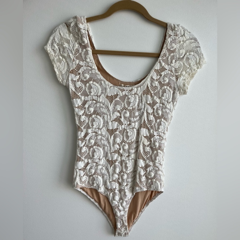 Nightcap Clothing White Lace Bodysuit